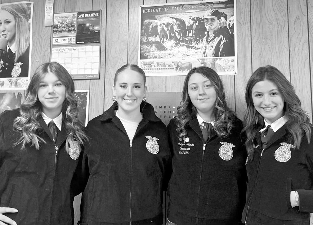 Konawa FFA Chapter members Ella Allen, Jayden Coats, Keigan Hinds, and Emma Kenyon recently attended the 2024 Oklahoma FFA Lead 360 Conference, held at Camp Cargill in Sparks, Oklahoma. (Photo provided)