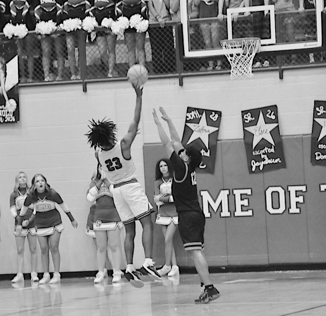 Seminole Chieftain Jay Ladd makes a crucial basket Friday night. Staff Photo by Bill Anderson