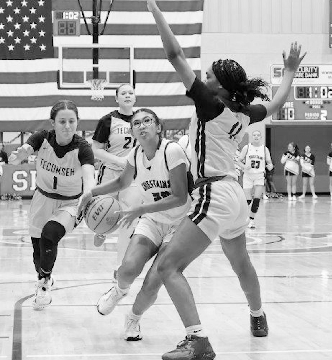Courtesy Photo by Glen Bryan Seminole Lady Chieftain Jaelynn Knighton drives past a defender for a shot attempt.