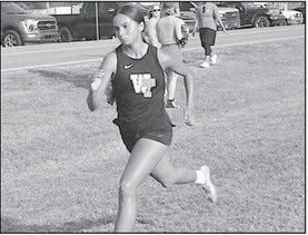 Wewoka Lady Tiger Priscilla Alaniz places second in the 2-Mile run at Holdenville Staff Photo by Bill Anderson