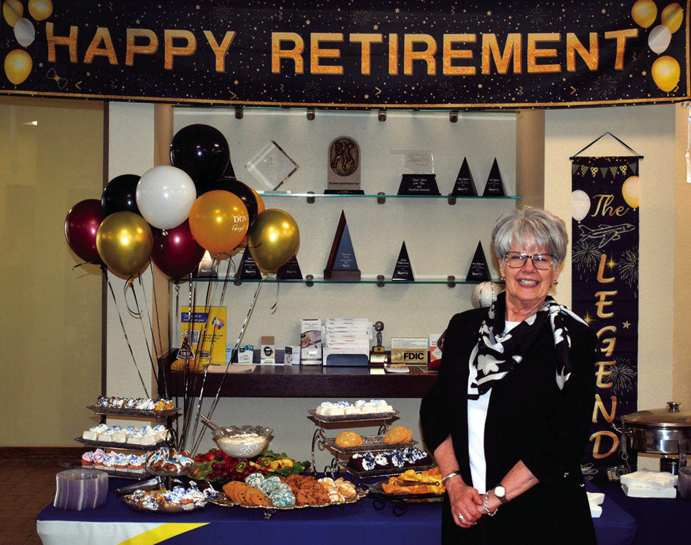 Community members gathered at BancFirst Seminole on Thursday, July 31 to wish Danna Riffle a happy retirement after 18 years of service. The come and go reception was open to the public and included refreshments. —Staff Photo by Andy Wilson