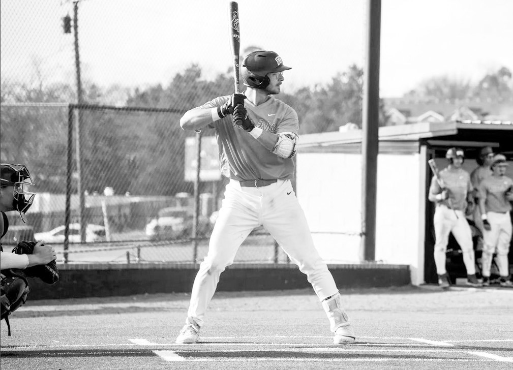 ECU’s Ryan Strickland delivered the game-winning hit in the bottom of the ninth in Tuesday’s game against Southwestern Oklahoma State University. ECU won the thriller by a score of 15-14. (Photo by Sydney Dungen)