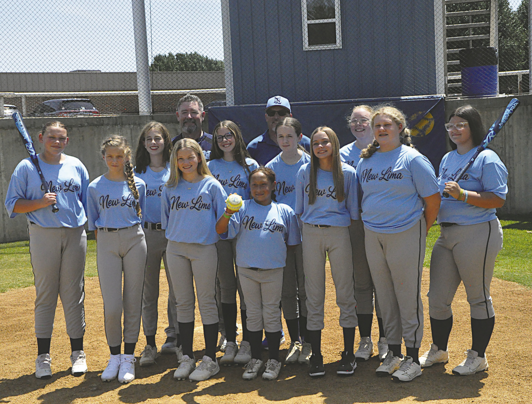2026 New Lima Falconettes Junior High Softball Team Staff Photo by Bill Anderson