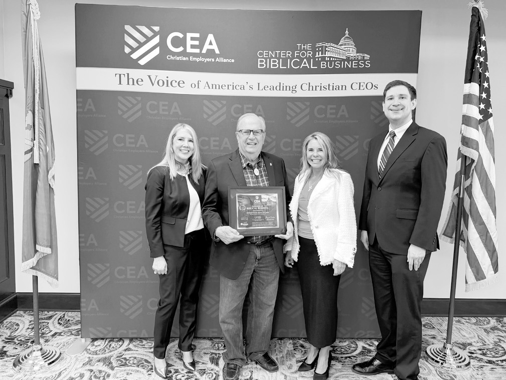 The Christian Employers Alliance presents Rep. Danny Williams, R-Seminole, with the Defender of Biblical Business Award. Williams was recognized during a reception last week at the Oklahoma State Capitol, where Christian business leaders from across the s