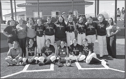 The Varnum Lady Whippets won the Class B District Championship in softball slow-pitch Tuesday. The Lady Whippets beat Timberlake 0-8, 13-3 and 8-0. Courtesy Photo