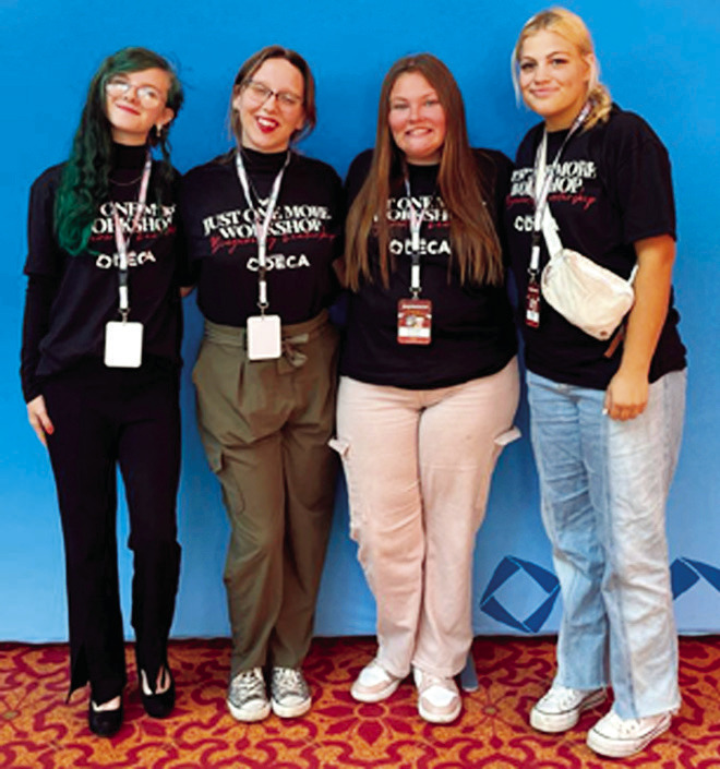 Four Maud High School students, (left to right) Avallonis Glave, Victoria Cordray, Raeyleigh Gensman andAbbigayle Bull recently competed in a state level DECA event, where they earned the opportunity to attend a national DECA event in Florida later this m