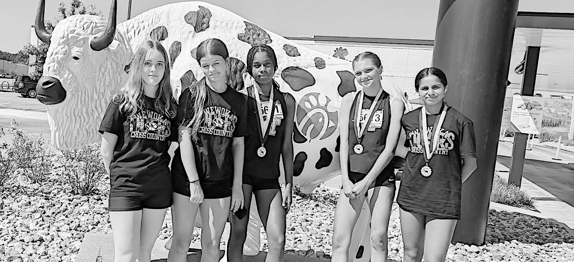 Wewoka Lady Tigers Cross Country Team from left to right: Rachel Davidson, Emerson Gates, Heavenli Hill, Nevaeh Smith and Priscilla Alaniz. Courtesy Photo
