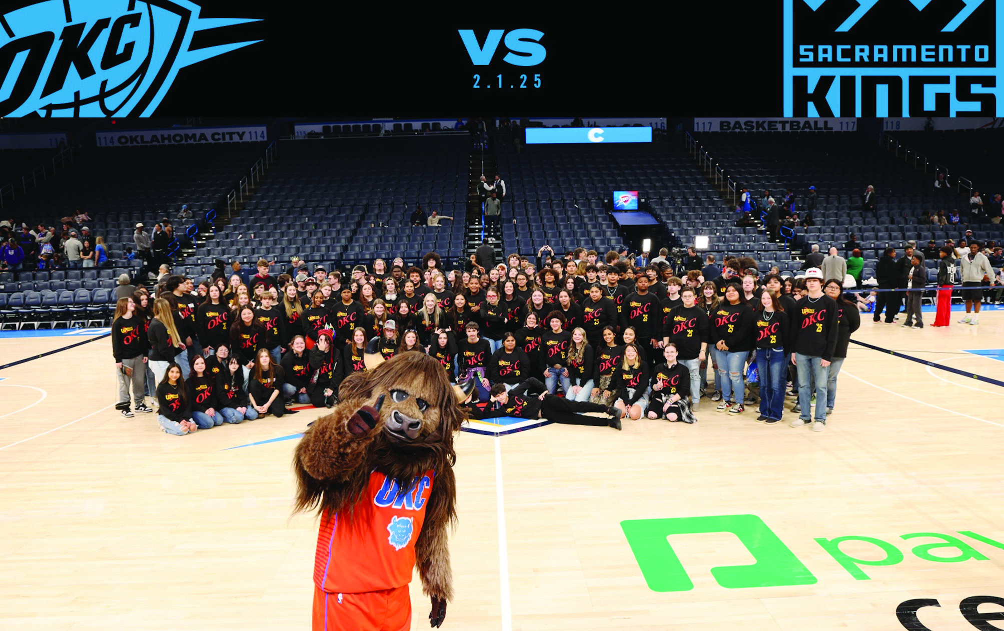 More than 120 high school students in the Seminole State College Upward Bound program had the opportunity to experience an exciting evening of NBA action at the Paycom Center, as they watched the Oklahoma City Thunder claim a 144-110 victory over the Sacr