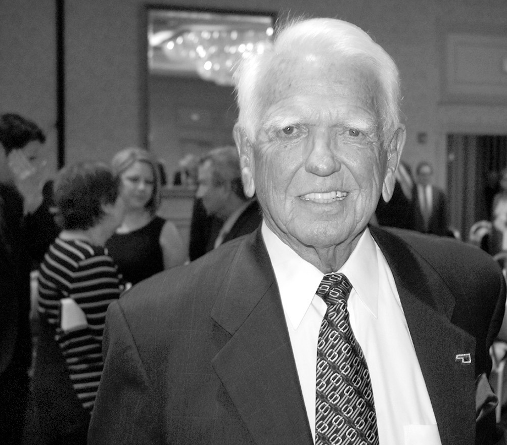 Former Oklahoma Governor George Nigh, who died Wednesday at the age of 98, takes time out for a photo op during the Jasmine Moran Children’s Museum’s gala held Sept. 30, 2015 at the Tower Hotel in Oklahoma City. (Staff photo by Ken Childers)