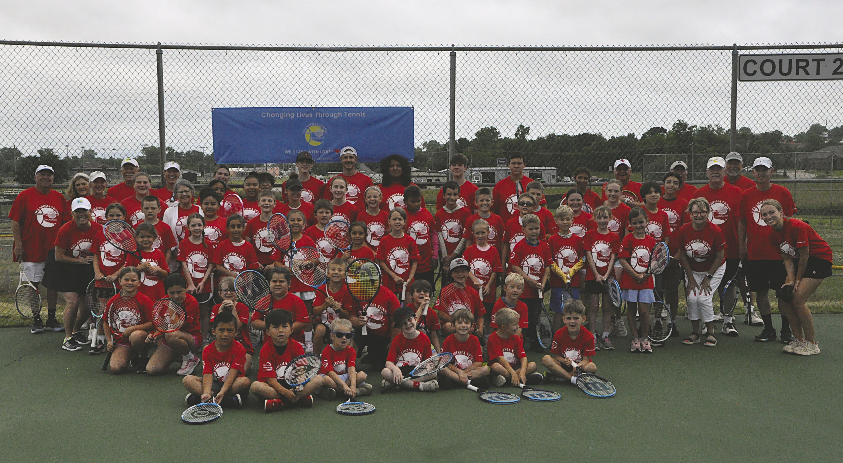 The Oklahoma Tennis Foundation visited Seminole Friday for a free tennis clinic and free accessories for the participating kids. Staff Photo by Bill Anderson
