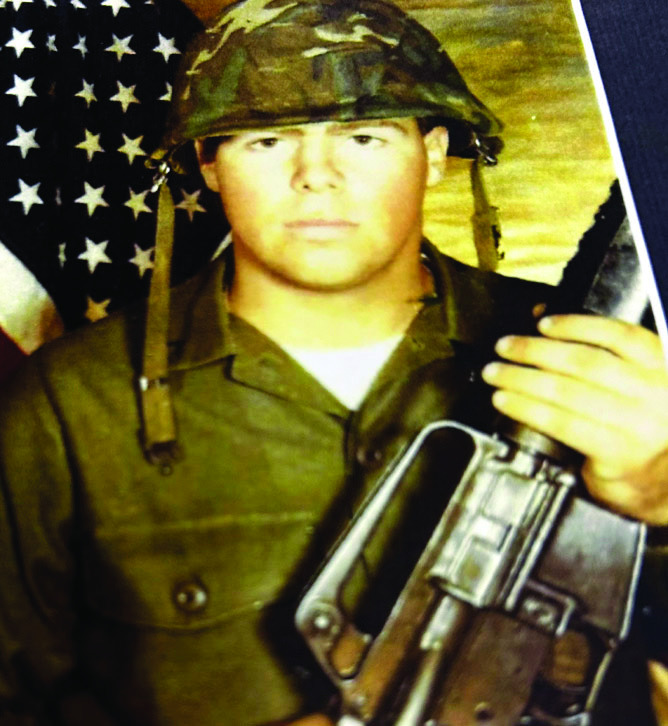 Carl Odom in combat gear