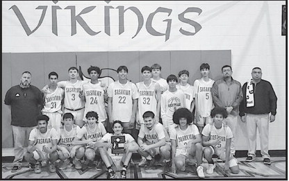 The Sasakwa Vikings are District Champions. The Vikings defeated the Earlsboro Wildcats Saturday 54-48. Staff Photo by Bill Anderson