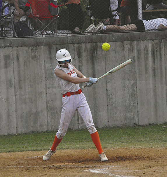 Strother Lady Jacket Ava Kornelson gets a hold of the ball Thursday. Staff Photo by Bill Anderson