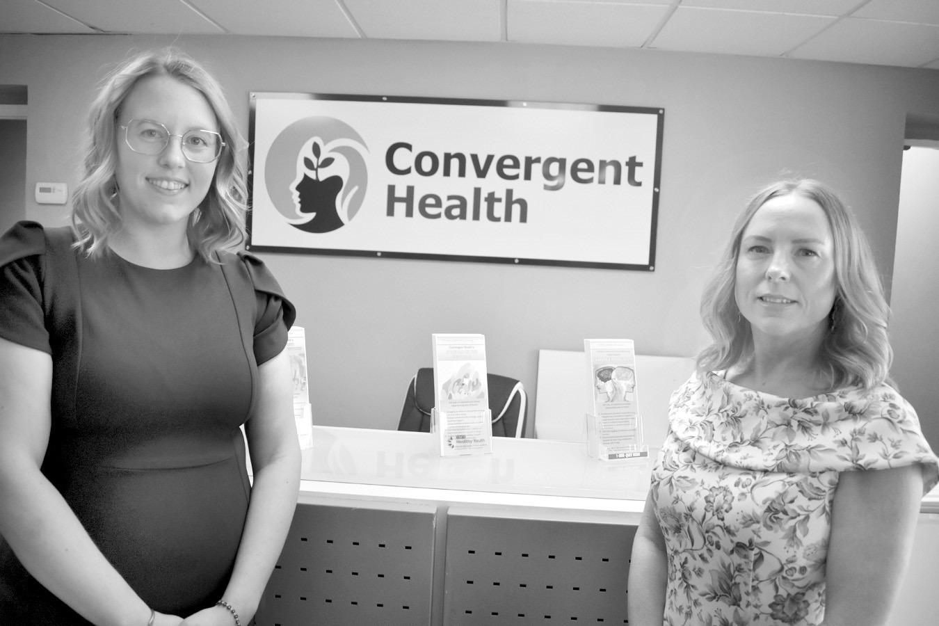 Convergent Health celebrated its grand opening Tuesday, Dec. 30. Pictured l-r are Convergent employees Braylee Signorelli and Linda Johns. Convergent Health LLC is an integrated behavioral health organization dedicated to transforming care delivery by uni