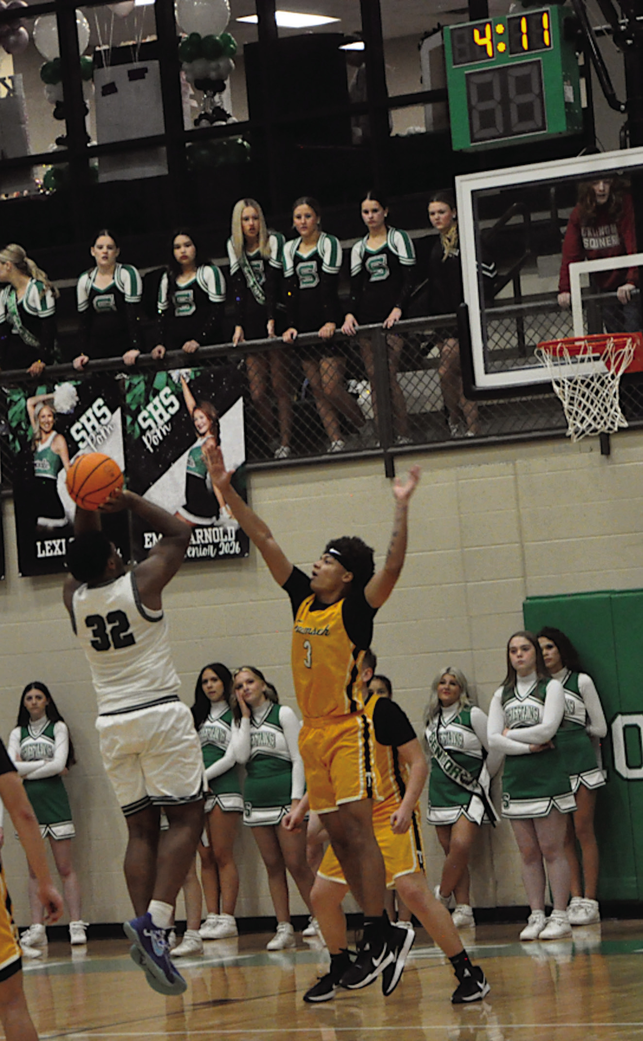 Seminole Chieftain Chris Brager shoots the jumper over his defender. Staff Photo by Bill Anderson
