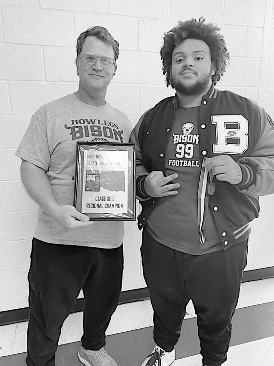 Bowlegs Champ Bowlegs Powerlifter Aiden Prentice qualified for the OPCA State Small School Powerlifting Championship on March 7th by placing third at the SE Regionals. Bowlegs Powerlifting Team won the OPCA SE Small School Class C Regional Championship. P