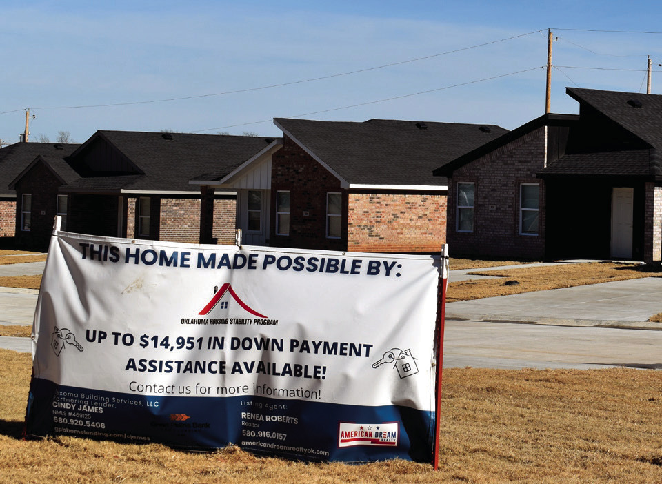 Down payment assistance is available to help buyers purchase one of the 24 new homes in the Parks addition. According to an advertisement, the three bedroom, two bath homes are priced at $165,900. —Staff Photo by Andy Wilson