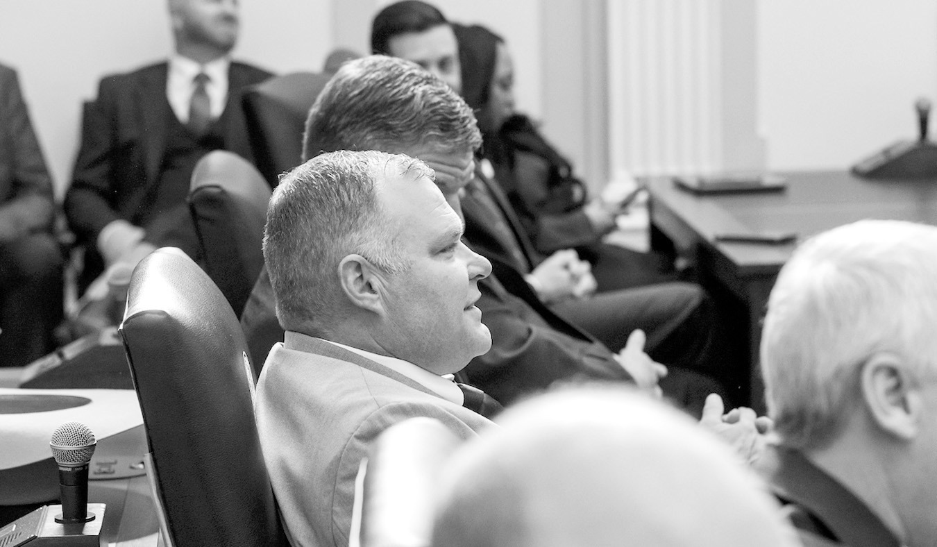 Rep. Ty Burns (R-Pawnee) listens to Gov. Kevin Stitt’s State of the State address Monday, Feb. 3, 2025. (Legislative Services Bureau)