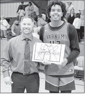 Varnum Whippet Jon Madkins made his 1,000th rebound in his Basketball career at the Wetumka game Friday night.