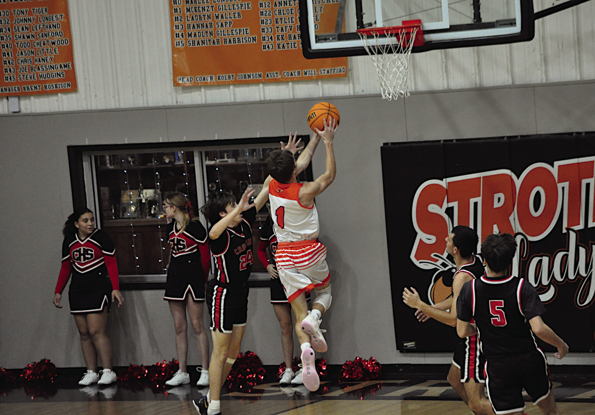 Strother Yellowjacket Peyton Moody goes in for the layup Thursday night against Crowder. Staff Photo by Bill Anderson