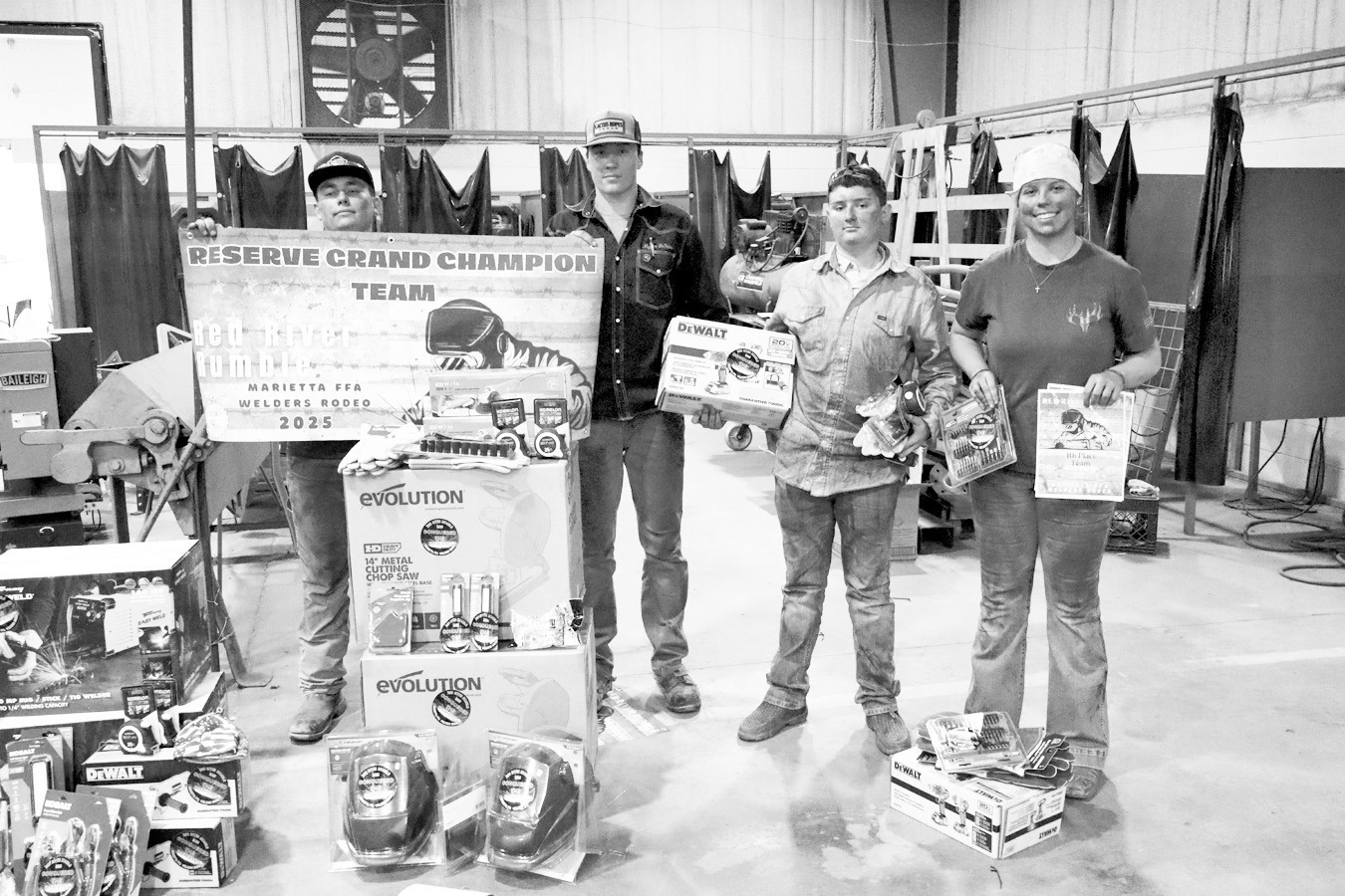 The Strother FFA welding team recently competed in the Marietta Red River Rumble with 35 other teams. Team one, consisting of Hunter Lehman and Mylam Defries, placed second overall. Team two, consisting of Barrett Grissom and Ludie Barrett-Higgins, placed