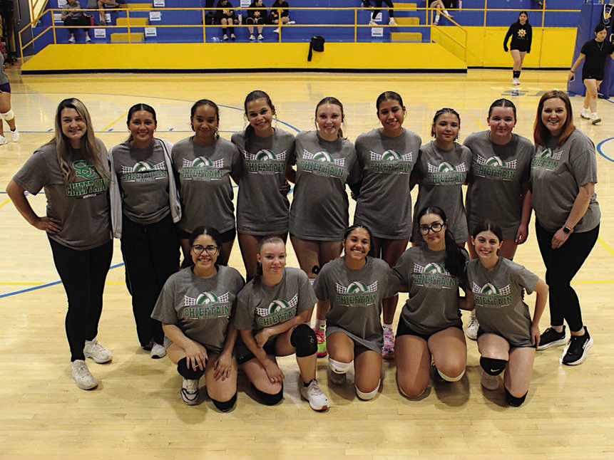 The Seminole Lady Chieftains competed at Classen SAS High School for their Summer League. Pictured left to right on the top row is: Coach Jenna Pollock, Leah McCulley, Laney Griffith, Jayda Cooper, Presli Swearingen, Tafv Stewart, Asia Fabre, Sybella Sino