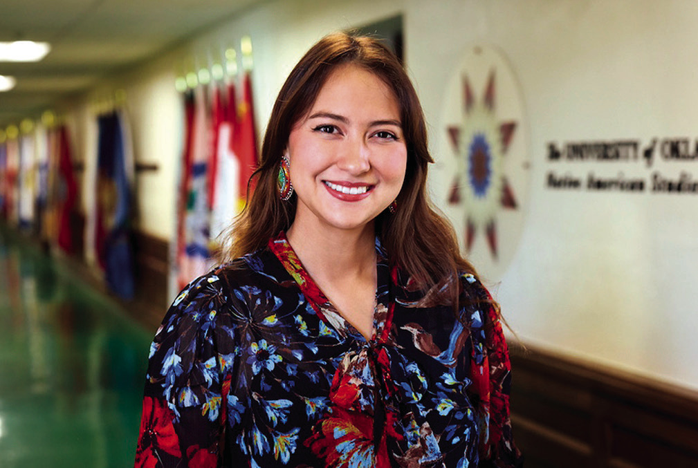 Pictured is Grace Fox (Seminole), tribal health care policy analyst at The University of Oklahoma’s Native Nations Center for Tribal Policy Research. Fox’s position was created as a collaborative effort between the center and the Native American Cente
