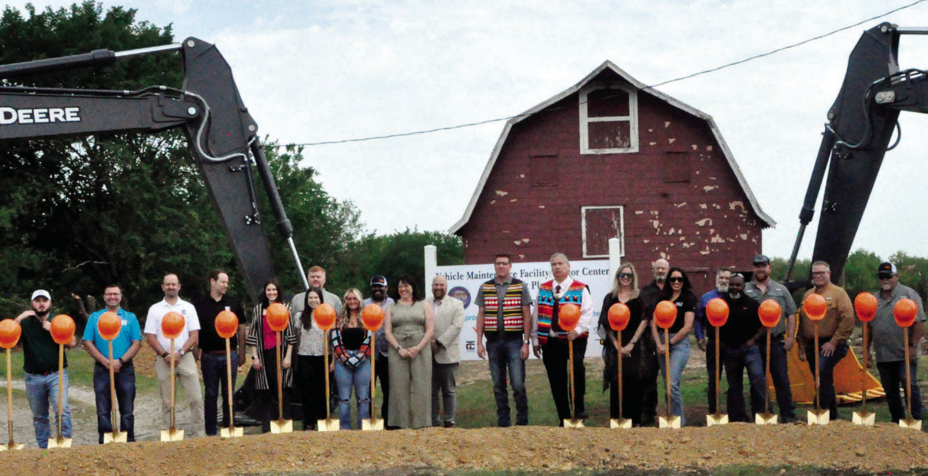 Right, groundbreaking ceremonies were held Thursday, May 15 on the Seminole Nation’s Vehicle Maintenance Facility/Visitor Center/Transit Plaza. According to Seminole Nation Chief Lewis Johnson (center, holding shovel), the $31.4 million project is the b