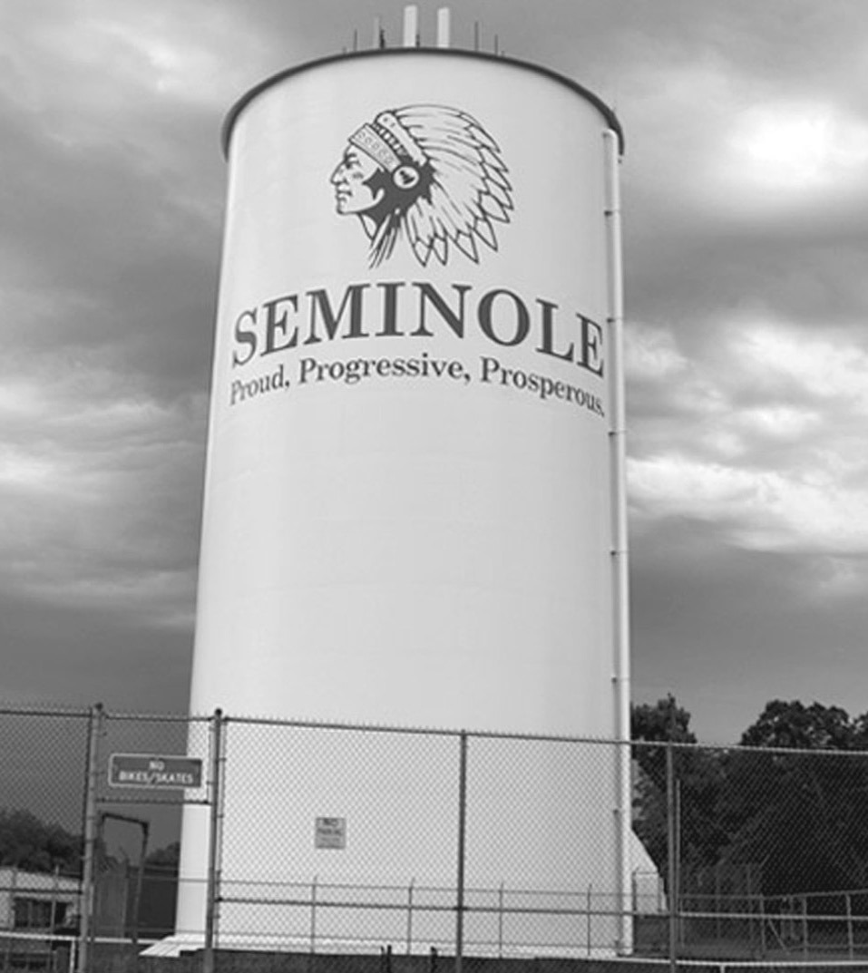 Pictured above is the water tower at Highland and Russell in Seminole. The city has been awarded an EPA grant of $4.3 million to construct a new tower near Seminole State College. The grant funds were requested by U.S. Representative Stephanie Bice. (File