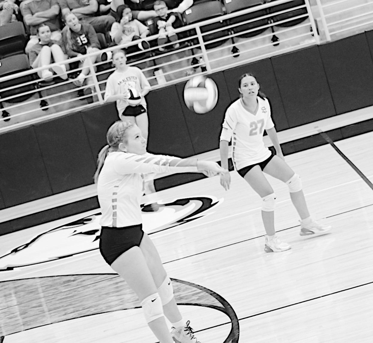 Seminole Lady Chieftain Varsity player Mallory Hair gets the hit Tuesday at McAlester. Courtesy Photo by Jacqueline Sinor