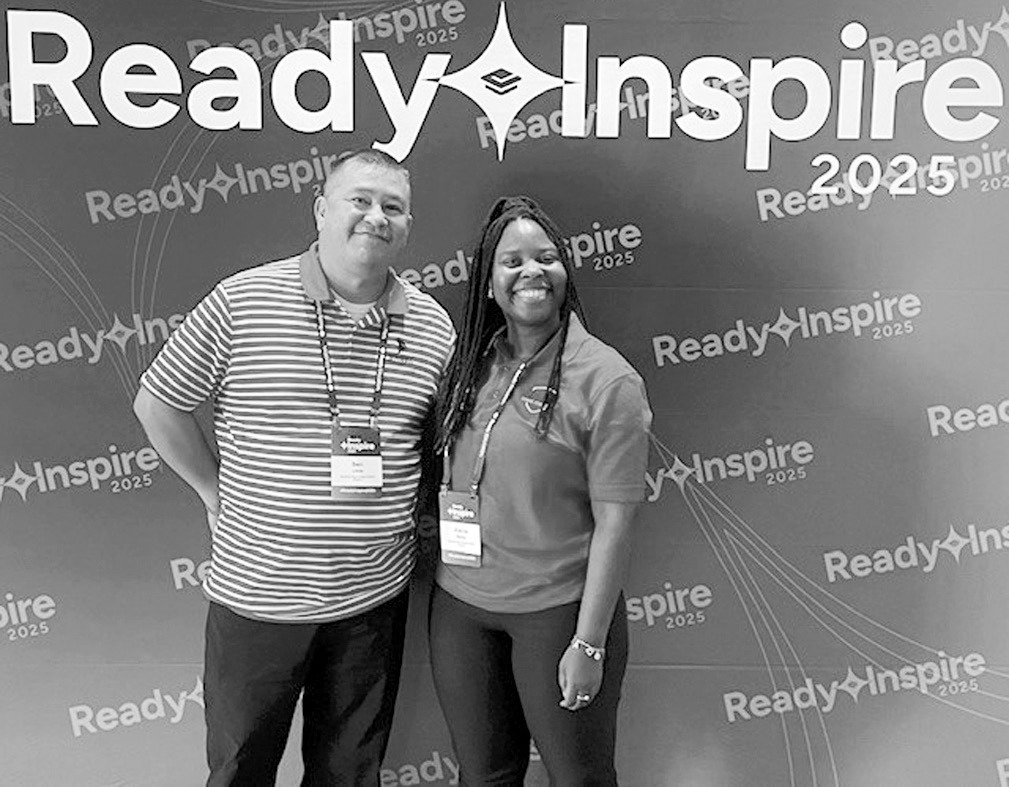 Ben Little (left), Native American-Serving Nontribal Institutions (NASNTI) Student Success Specialist, and Alecia Bailey (right), NASNTI Computer Science Specialist at Seminole State College, attend the 1st annual Ready Inspire Conference hosted by Ready 
