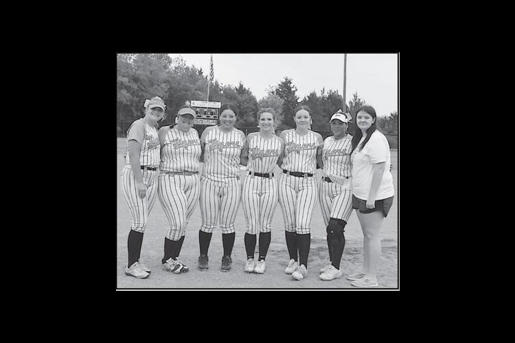 Maud Lady Tiger seniors (not in order): Raeyleigh Gensman, Amerikus Street, Abbigayle Bull, Shaelynn Fletcher, Kyliana Brown, Jaycee Pack and manager Nevaeh Travels Staff Photo by Andrew Wilson