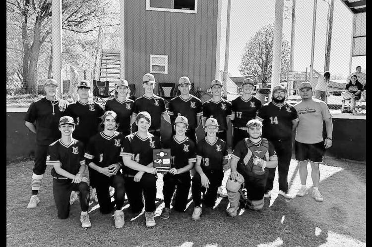 The New Lima Falcons are Class B District Champions. New Lima beat Braggs 10-0 and 17-1 to win the Championship. Courtesy Photo