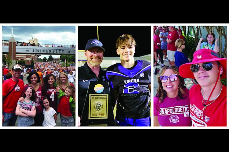 With her husband’s Air Force career taking her family around the world, University of Oklahoma alumna Stephenie Starkey still found time to travel to OU games across the country. She jokes that the household is split with half being OU fans and the othe