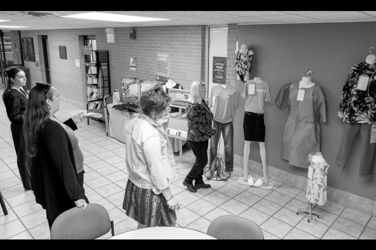 Above, Seminole State College is hosting an exhibit by the Citizen Potawatomi Nation House of Hope this week in Tanner Hall. The display features clothing based on survivors’ descriptions of what they were wearing during an assault and challenges the my