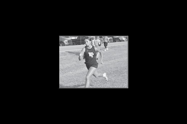 Wewoka Lady Tiger Priscilla Alaniz places second in the 2-Mile run at Holdenville Staff Photo by Bill Anderson
