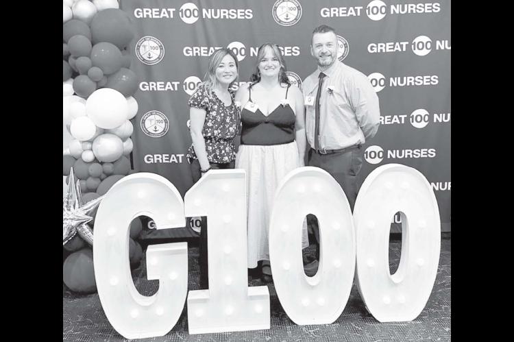 Pictured from left are SSM Health St. Anthony Hospital – Shawnee Clinical Educator Karen Romine, House Supervisor Mary Love and SSC Assistant Professor of Nursing Butch Cantrell. The co-workers attended the Great 100 Nurses celebration Oct. 4 at the Hard Rock Casino in Catoosa, where Cantrell was honored among 100 Oklahoma nurses recognized for their contributions to nursing and mentorship. (Photon provided)