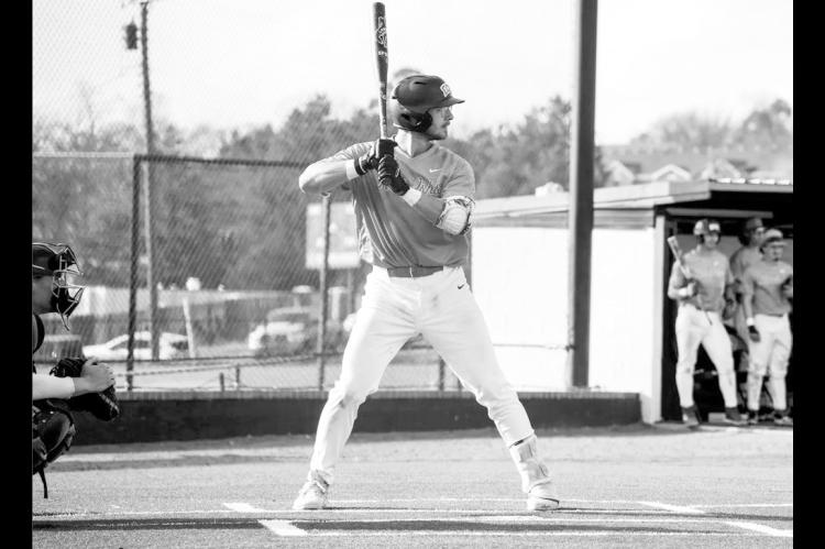 ECU’s Ryan Strickland delivered the game-winning hit in the bottom of the ninth in Tuesday’s game against Southwestern Oklahoma State University. ECU won the thriller by a score of 15-14. (Photo by Sydney Dungen)