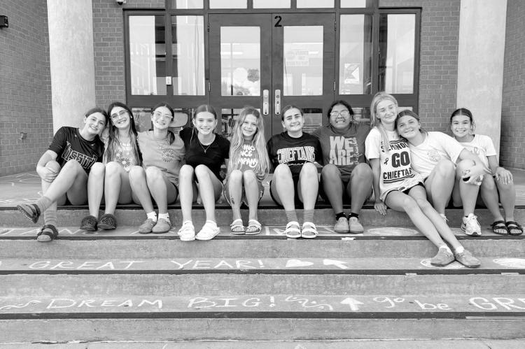 Tradition Lives Seminole Middle School cheerleaders continued a long-held tradition last week of writing inspiring messages in chalk to incoming students. The messages were inscribed on the steps of the Middle School last Thursday, the first day of classe