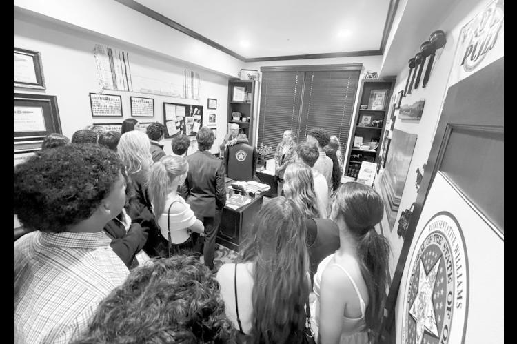 State Rep. Danny Williams hosts student leaders from Seminole High School.