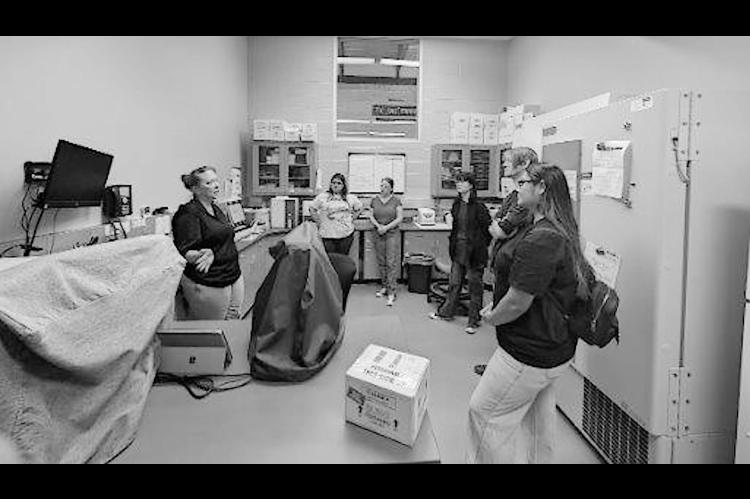 Stephanie Johnson speaking to the ECU Comparative Vertebrate Anatomy class