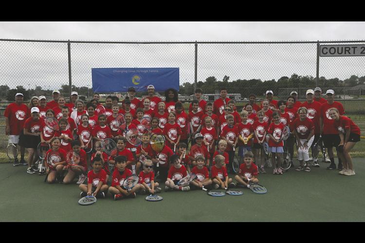 The Oklahoma Tennis Foundation visited Seminole Friday for a free tennis clinic and free accessories for the participating kids. Staff Photo by Bill Anderson