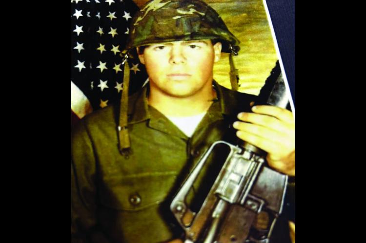 Carl Odom in combat gear