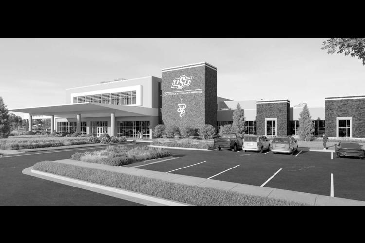 A rendering depicts a future veterinary teaching hospital at Oklahoma State University. (Image provided by OSU)