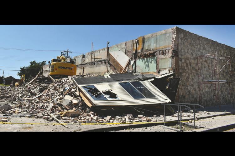 There is now a void in the south end of Main Street where the Seminole Producer’s business offices once stood. The historic building, built circa 1930, was heavily damaged in the May 2022 tornado and was completely demolished this past week. The Producer’s news and business office is currently located on Fourth Street in the former Bunch Clinic. —Staff photo by Andy Wilson
