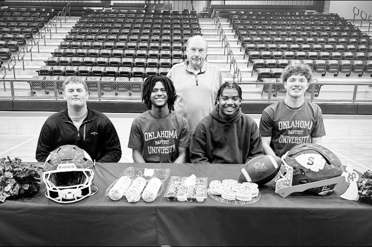Seminole Chieftains had four athletes sign their Letter of Intent. Maverick Northrip signed to Southwestern Kansas, Jay Ladd signed to OBU, Donavin Garfield signed to Hutchison Kansas and Mason Bennett signed to OBU.