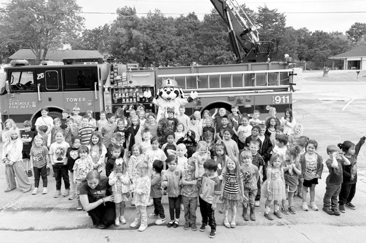 Bowlegs elementary students visited the Seminole Fire Department Wednesday as part of Fire Prevention Month, which is observed in October. The goal of Fire Prevention Month (and week Oct. 5-11) is to raise fire safety awareness and help protect homes and 