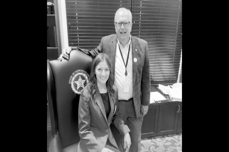 Rep. Danny Williams with Ella Allen from the Konawa 4-H during 4-H Day at the Oklahoma State Capitol. (Photo provided)