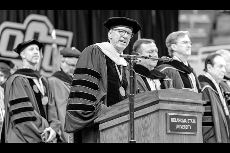 OSU President Jim Hess presides over the university’s 152nd commencement, held last week in Stillwater. Joe Eastin, a 1992 business administration graduate, was the keynote speaker for OSU’s spring 2026 commencement, which celebrated the more than 4,500 graduates who earned their degrees. (OSU photos)