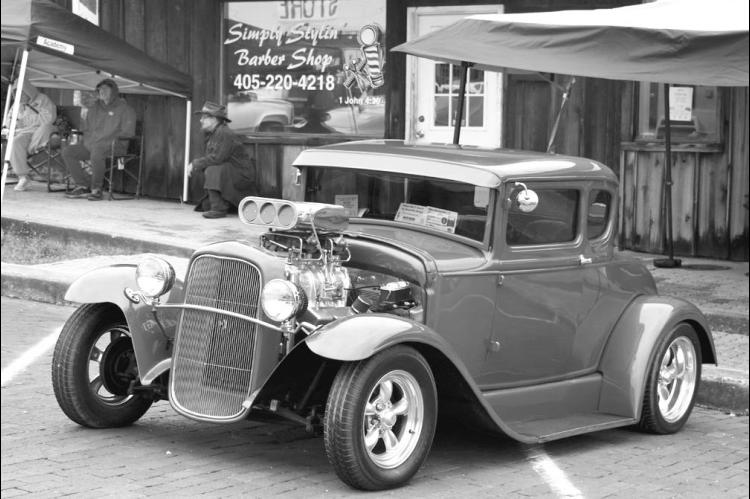 This hotrod was among the many vehicles on display during the car show held Saturday, April 5 in conjunction with the Made in Oklahoma Festival. The annual event is sponsored by the Seminole Chamber of Commerce. —Staff photo by Andy Wilson